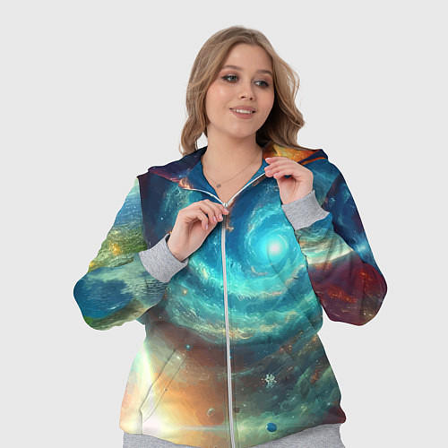 Женский костюм Неоновая далёкая галактика - нейросеть / 3D-Меланж – фото 3