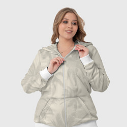 Женский 3D-костюм Бежевые пальмы паттерн, цвет: 3D-белый — фото 2