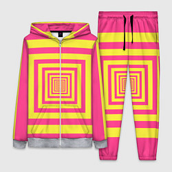 Женский 3D-костюм Желтые квадраты трансформация, цвет: 3D-меланж