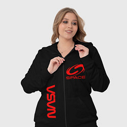 Женский 3D-костюм Nasa space red logo, цвет: 3D-черный — фото 2