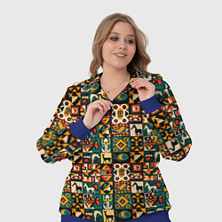 Женский 3D-костюм Африканские паттерн животные, цвет: 3D-синий — фото 2