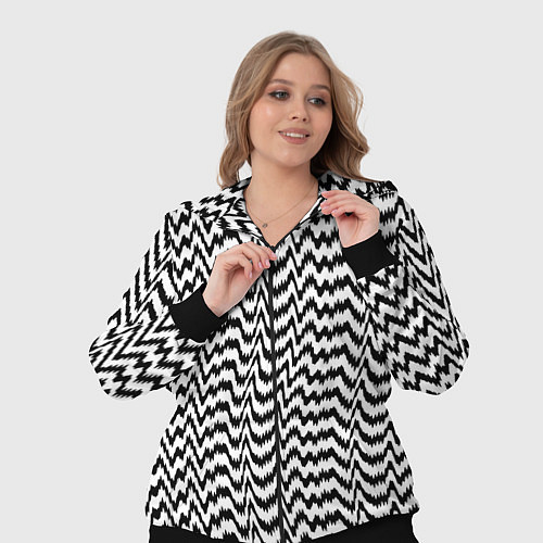 Женский костюм Черно-белые кривые / 3D-Черный – фото 3