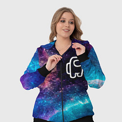 Женский 3D-костюм Among Us space game logo, цвет: 3D-черный — фото 2