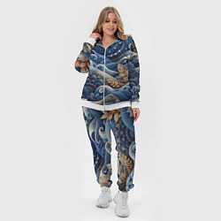 Женский 3D-костюм Джинсовые волны - нейросеть, цвет: 3D-белый — фото 2