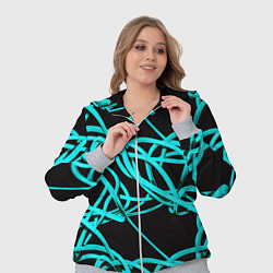 Женский 3D-костюм Ярко голубые линии, цвет: 3D-меланж — фото 2