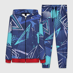 Женский 3D-костюм Яркий абстрактный узор для спорта, цвет: 3D-красный