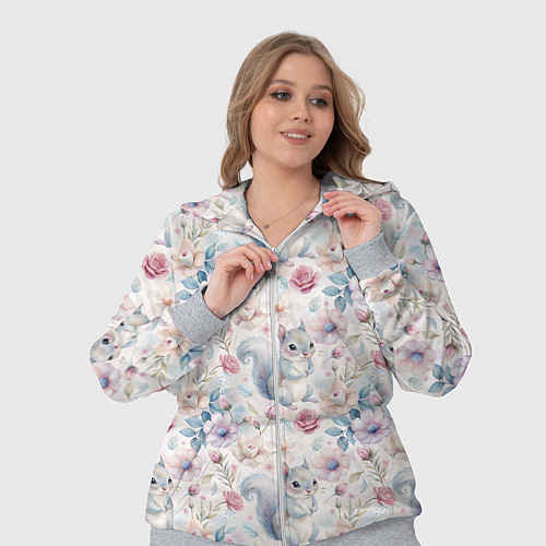 Женский костюм Бельчонок в цветах / 3D-Меланж – фото 3