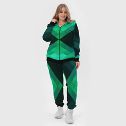 Женский 3D-костюм Изумрудная мозаика, цвет: 3D-черный — фото 2