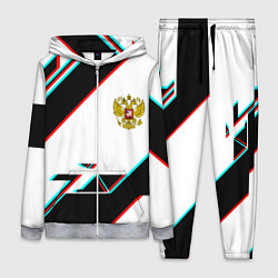 Женский 3D-костюм Россия спортивная геометрия глитч, цвет: 3D-меланж