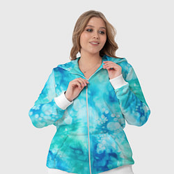 Женский 3D-костюм Абстракция тай-дай аква, цвет: 3D-белый — фото 2