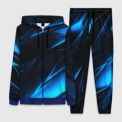 Женский 3D-костюм Грани неоновые текстура, цвет: 3D-синий