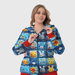 Женский 3D-костюм Пэчворк с кроликами, цвет: 3D-красный — фото 2