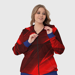 Женский 3D-костюм Абстрактные линии красный, цвет: 3D-синий — фото 2