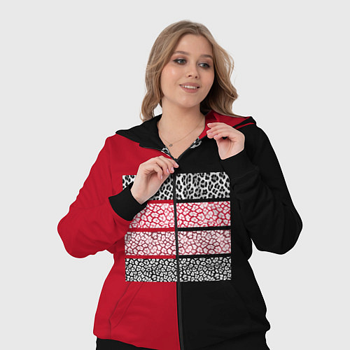 Женский костюм Черно красная тигровая аппликация / 3D-Черный – фото 3