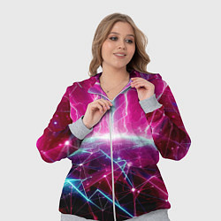 Женский 3D-костюм Неоновые молнии ударяют в планету - нейроарт, цвет: 3D-меланж — фото 2