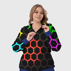 Женский 3D-костюм Hexagon neon, цвет: 3D-синий — фото 2