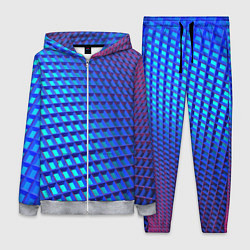 Женский 3D-костюм Неоновая клетка текстура, цвет: 3D-меланж