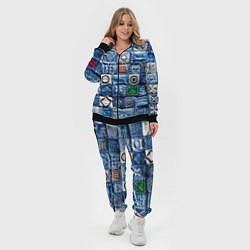 Женский 3D-костюм Геймерский пиксельный пэчворк, цвет: 3D-черный — фото 2
