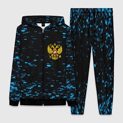Женский 3D-костюм Герб РФ краски синие, цвет: 3D-черный