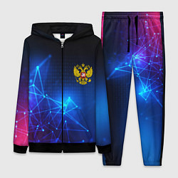 Женский 3D-костюм Герб РФ абстракция текстура, цвет: 3D-черный