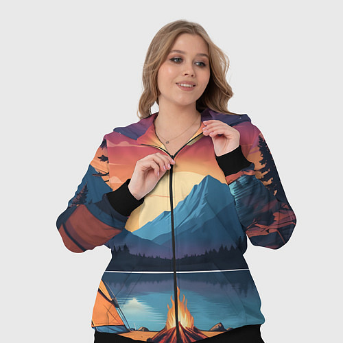 Женский костюм В лесу с палаткой / 3D-Черный – фото 3