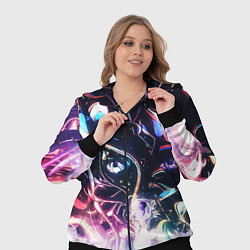 Женский 3D-костюм Фрактальный узор текстура, цвет: 3D-черный — фото 2