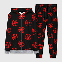 Женский 3D-костюм Twenty one pilots rose pattern, цвет: 3D-меланж