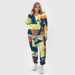 Женский 3D-костюм Абстрактные треугольники, цвет: 3D-меланж — фото 2