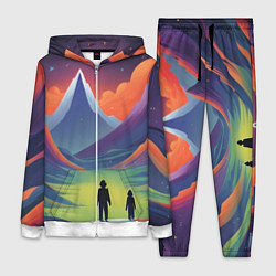 Женский 3D-костюм Фантастический красочный пейзаж, цвет: 3D-белый