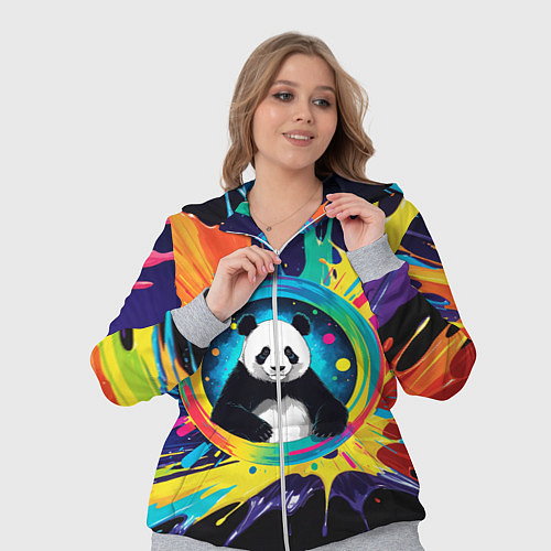 Женский костюм Панда на фоне взрыва красок / 3D-Меланж – фото 3