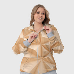 Женский 3D-костюм Бежевые полигональные фигуры, цвет: 3D-меланж — фото 2