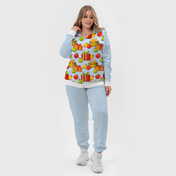 Женский 3D-костюм Новогодний паттерн с подарками и ёлочными шариками, цвет: 3D-белый — фото 2