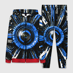 Женский 3D-костюм Чёрно-синяя сфера киберпанк, цвет: 3D-красный