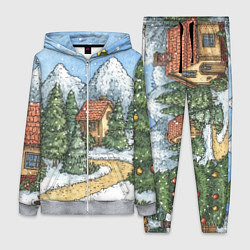Женский костюм Новогодний пейзаж