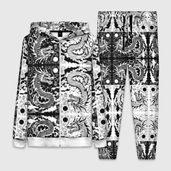 Женский 3D-костюм Драконы инь и янь с узорами, цвет: 3D-белый