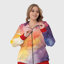 Женский 3D-костюм Краски акварели, цвет: 3D-красный — фото 2