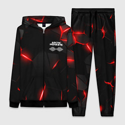 Женский 3D-костюм Arctic Monkeys - неоново красные плиты, цвет: 3D-черный