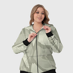 Женский 3D-костюм Серо-зеленая абстрактная текстура, цвет: 3D-черный — фото 2