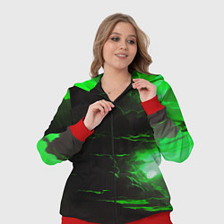 Женский 3D-костюм Кислотный зелёный закат, цвет: 3D-красный — фото 2