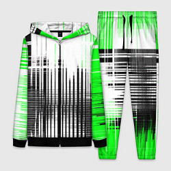 Женский 3D-костюм Зелёно-чёрный гранж на белом фоне, цвет: 3D-черный
