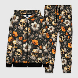 Женский 3D-костюм Маки и черепа, цвет: 3D-черный