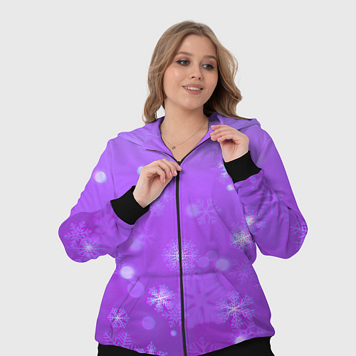 Женский костюм Резные снежинки глитч / 3D-Черный – фото 3