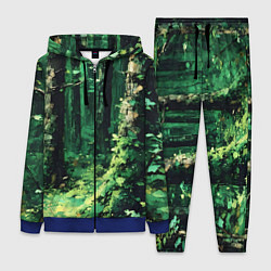 Женский 3D-костюм Зелёный летний лес, цвет: 3D-синий