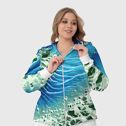 Женский 3D-костюм Берег и синие волны, цвет: 3D-белый — фото 2