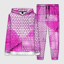 Женский 3D-костюм Розовые кирпичики, цвет: 3D-белый