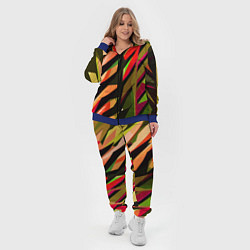 Женский 3D-костюм Красно-чёрная абстракция, цвет: 3D-синий — фото 2