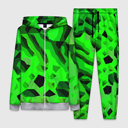 Женский 3D-костюм Чёрно-зелёная пористая абстракция, цвет: 3D-меланж