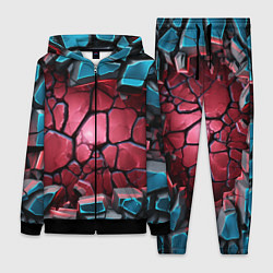 Женский 3D-костюм Объемные слои разбитых плит, цвет: 3D-черный