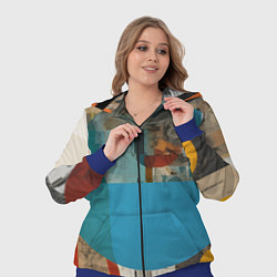 Женский 3D-костюм Абстрактный ретро коллаж, цвет: 3D-синий — фото 2