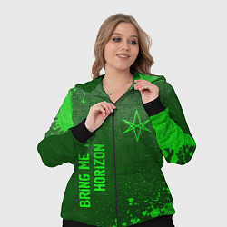 Женский 3D-костюм Bring Me the Horizon - green gradient вертикально, цвет: 3D-черный — фото 2